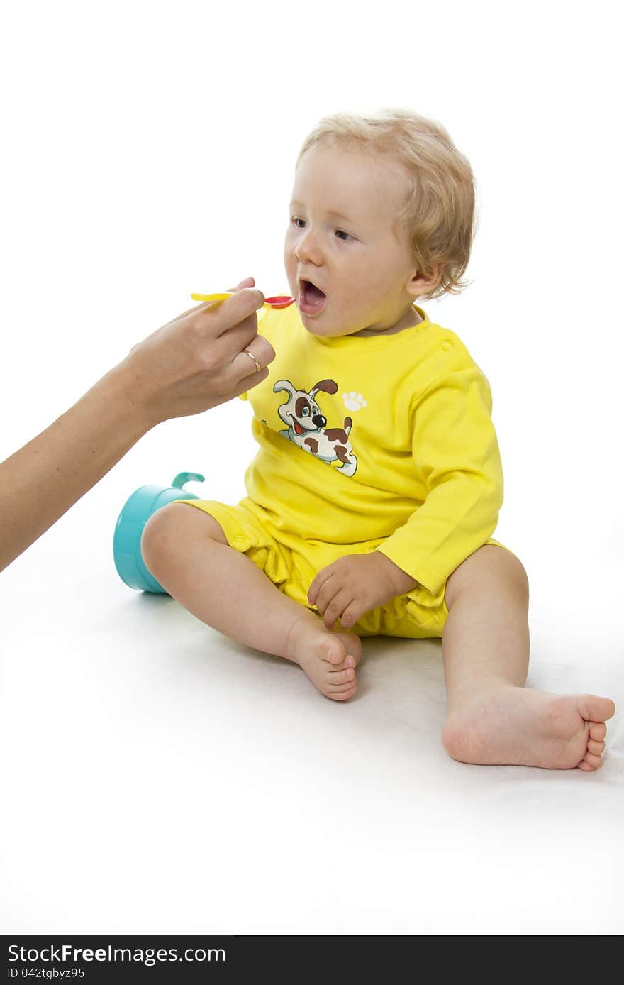 Boy eating breakfast