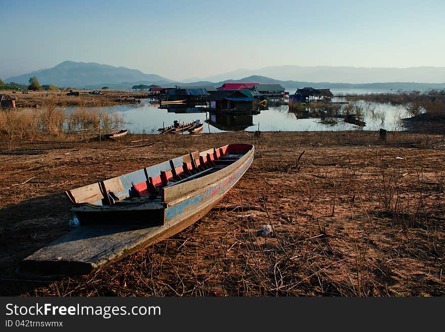 Lake bed drying up due,Doi Tao,Thailand