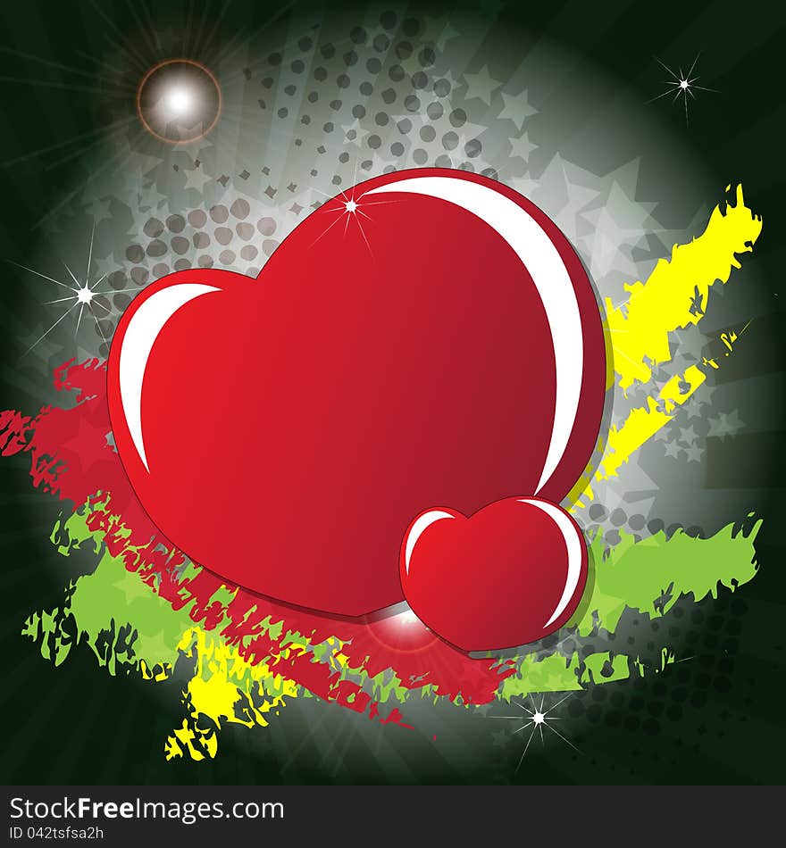 Valentine Day's card with hearts and place for text message. Valentine Day's card with hearts and place for text message