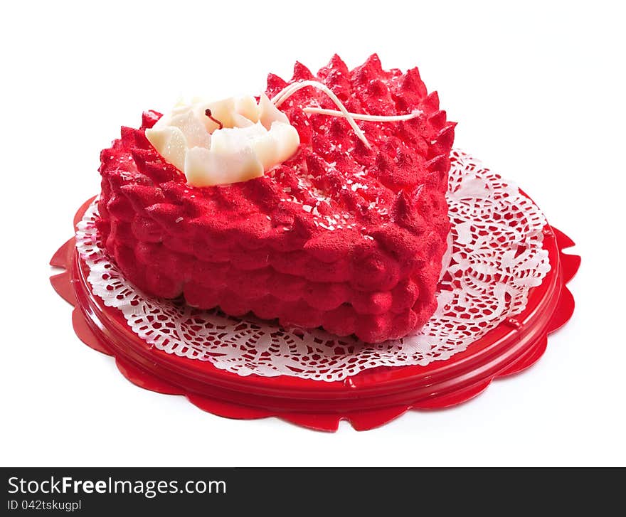 Cake In The Form Of Heart.