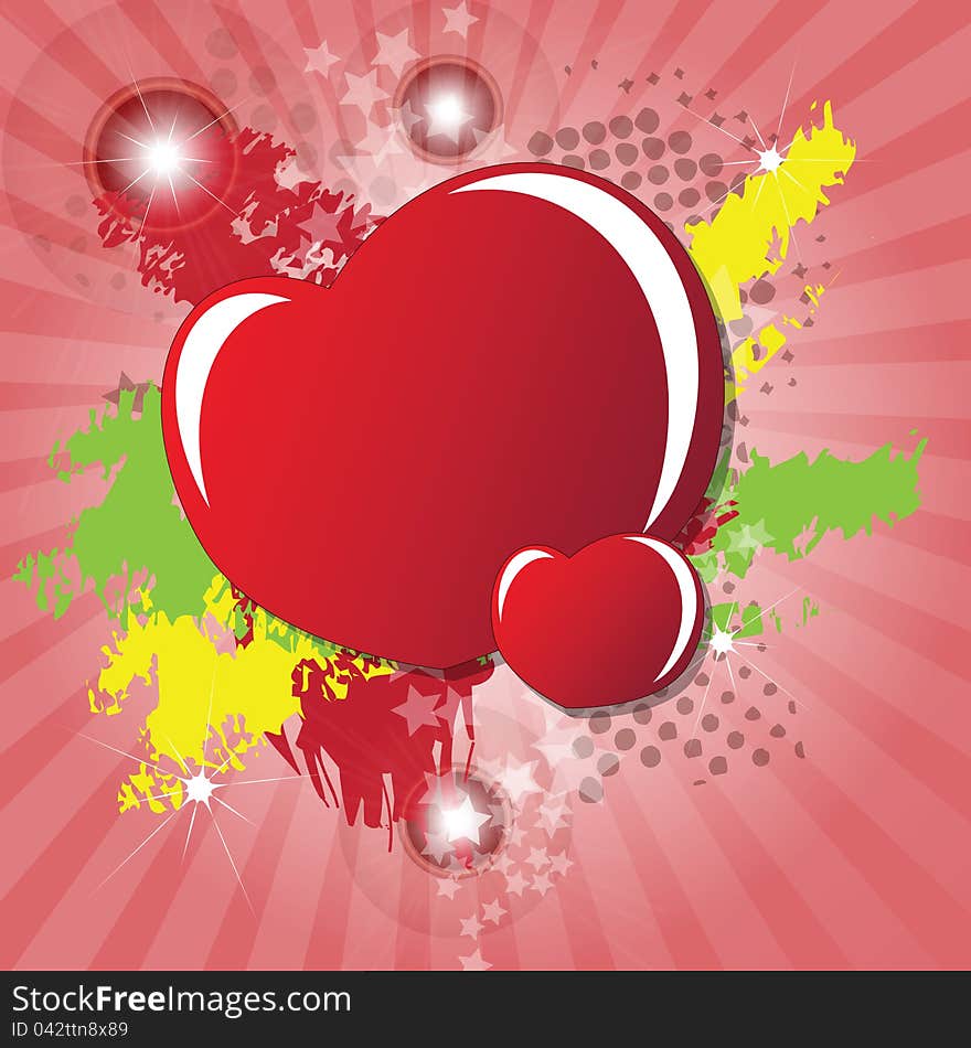 Valentine Day's card with hearts and place for text message. Valentine Day's card with hearts and place for text message