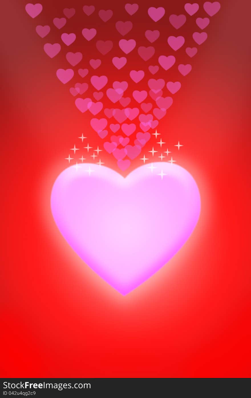 Love red background with pink hearts. Love red background with pink hearts