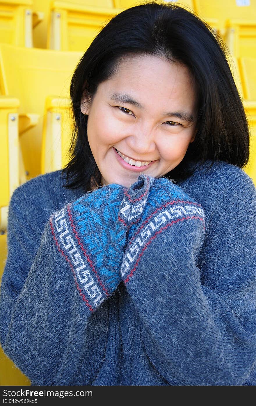 Close up of Asian Girl with beautiful smile