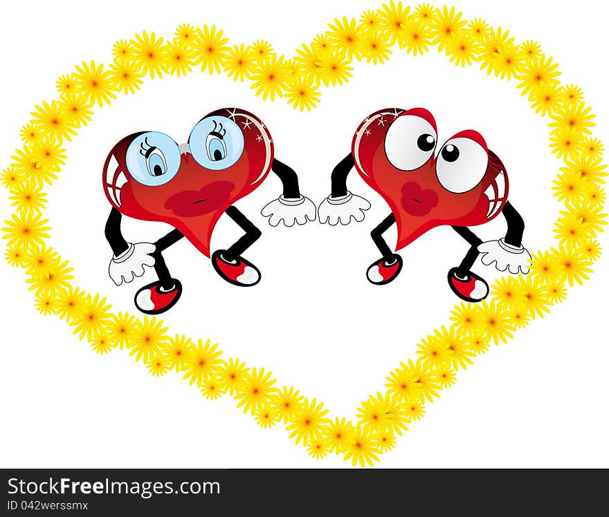 Vector illustration of Valentine  heart of flowers. Vector illustration of Valentine  heart of flowers