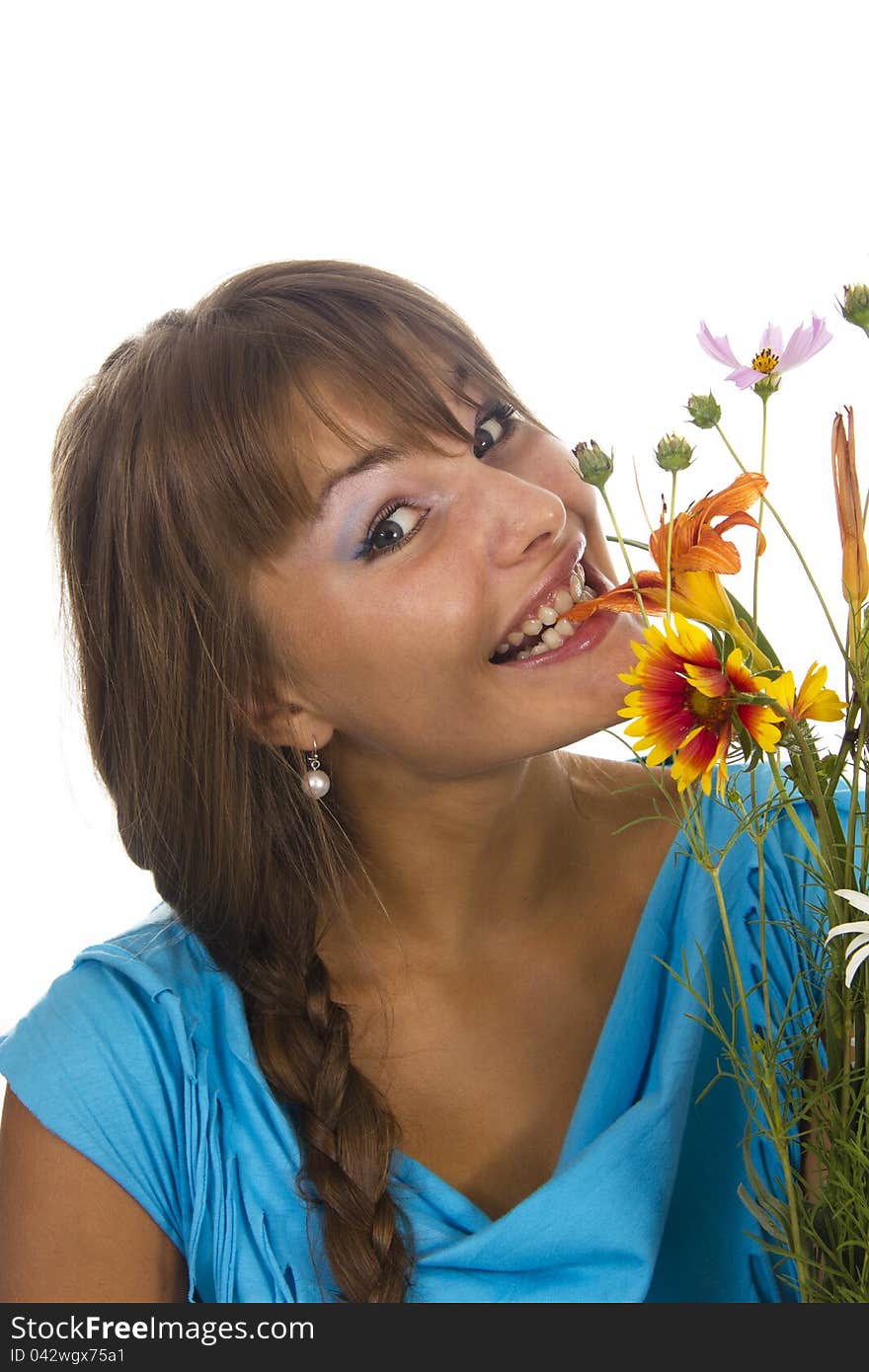 Woman and flowers