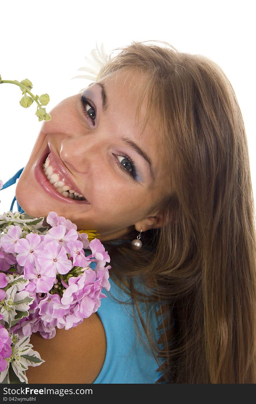 Woman and flowers