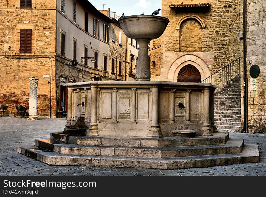 Image of old fountain in Bevagna, HDR. Image of old fountain in Bevagna, HDR.