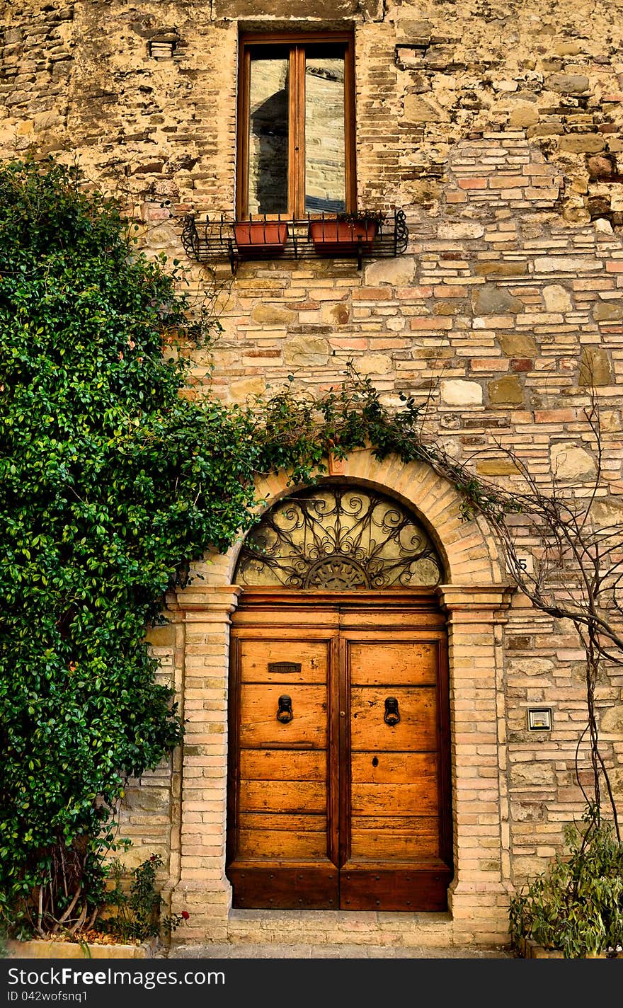 Wooden door and window - HDR