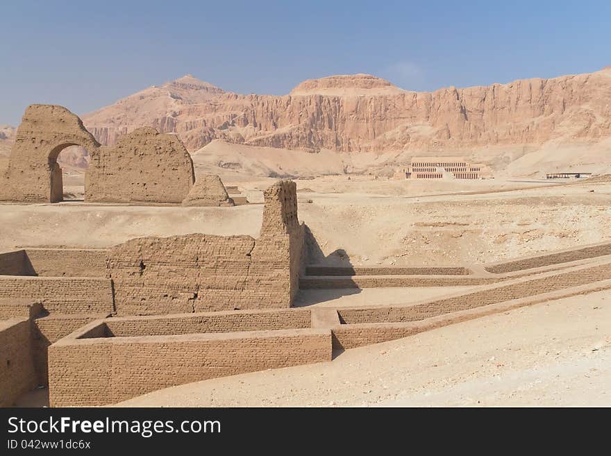 Hatchepsut Temple ruins in Luxor near The Valley of The Kings ( Egypt ). Hatchepsut Temple ruins in Luxor near The Valley of The Kings ( Egypt )