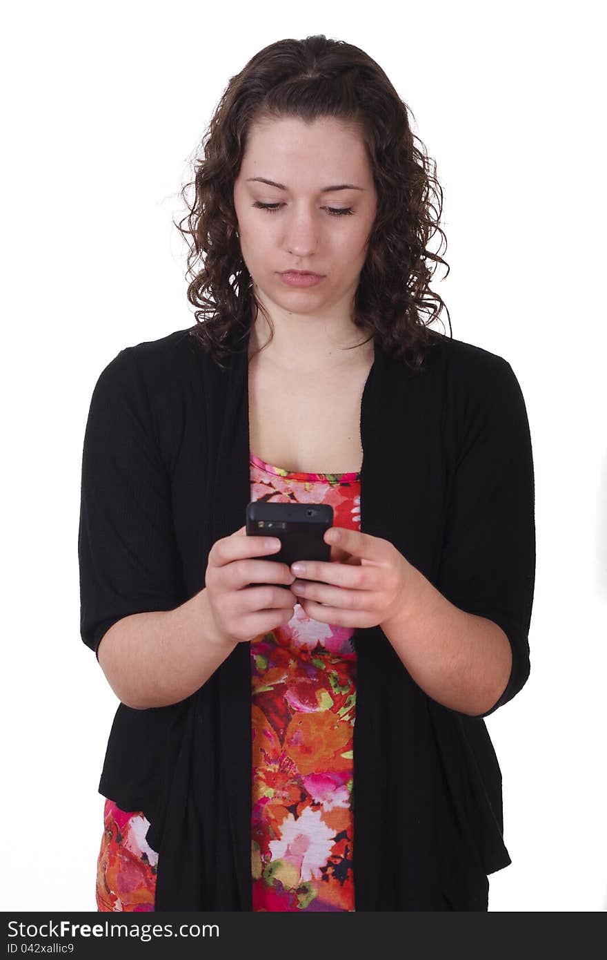 Young Brunette Using Smart Phone