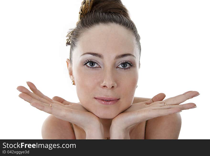 Portrait of the beautiful young woman. isolated