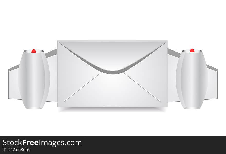 Vector illustration. Envelope with wings. Vector illustration. Envelope with wings