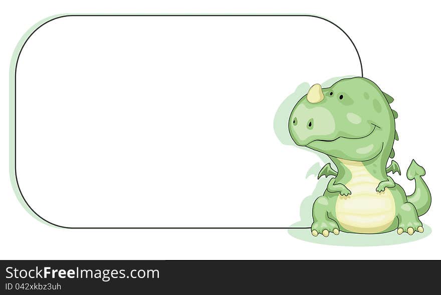 Cartoon dragon with copy space. Vector EPS 8