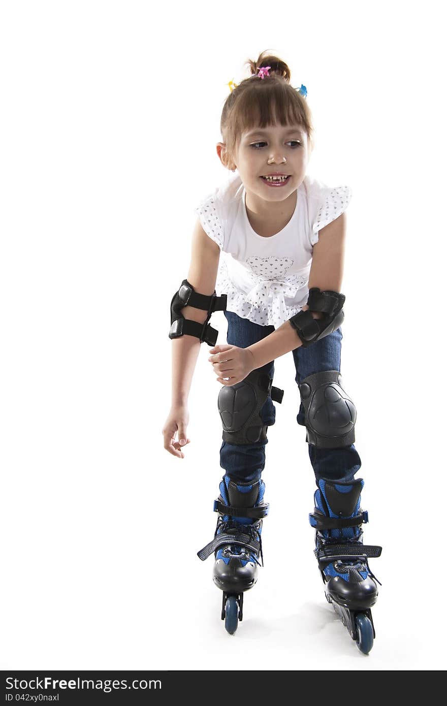 The little girl on roller skates