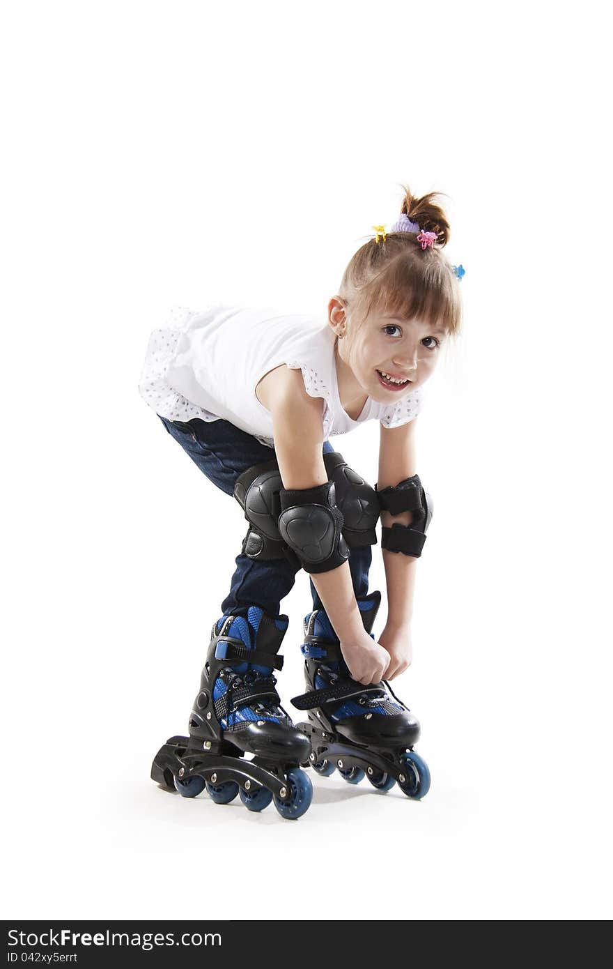 The little girl on roller skates