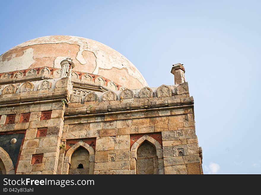 Details of the dome of muslim tomb in Lodi Gardens, New Delhi, India. Details of the dome of muslim tomb in Lodi Gardens, New Delhi, India