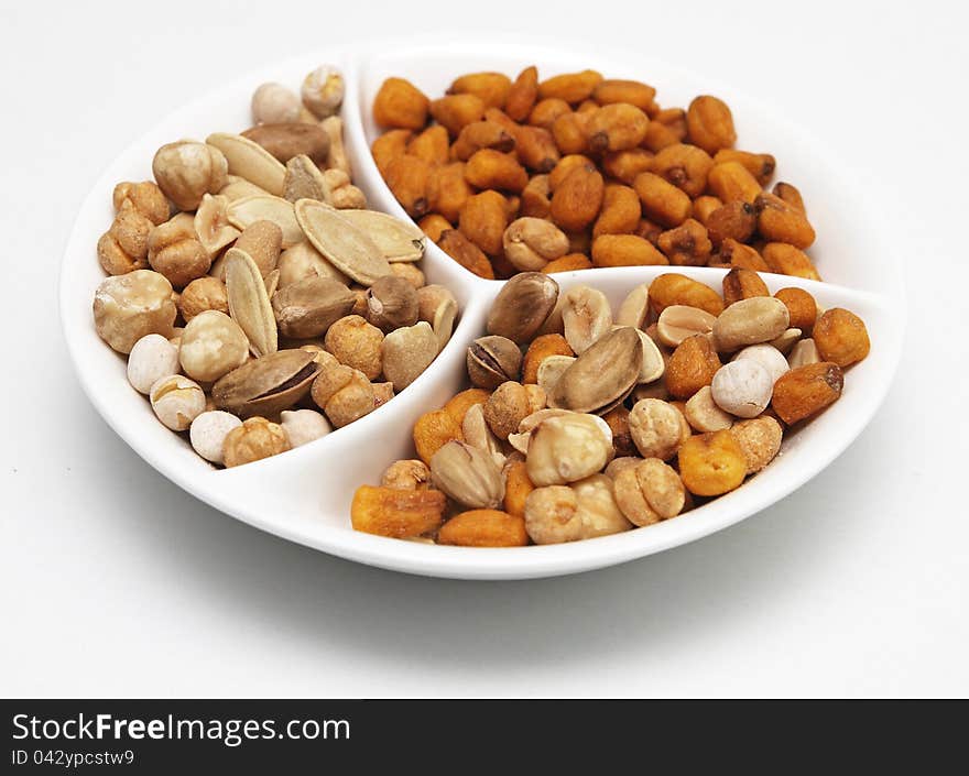 Mixed nuts in a plate image