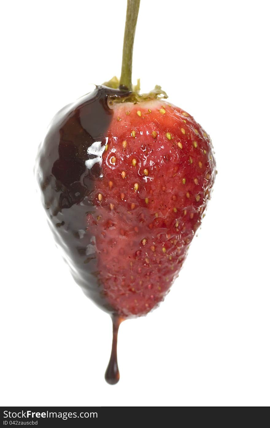 Strawberry and Chocolate over white background. Strawberry and Chocolate over white background