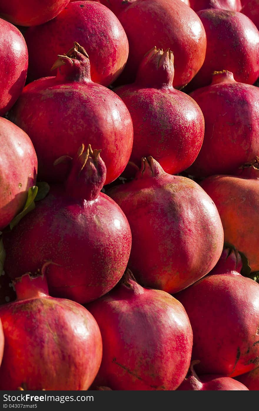 Pomegranates on display