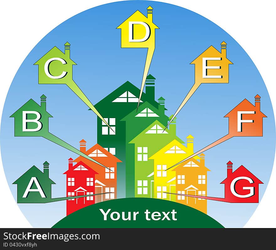 Logo-the energy efficiency of buildings. Logo-the energy efficiency of buildings