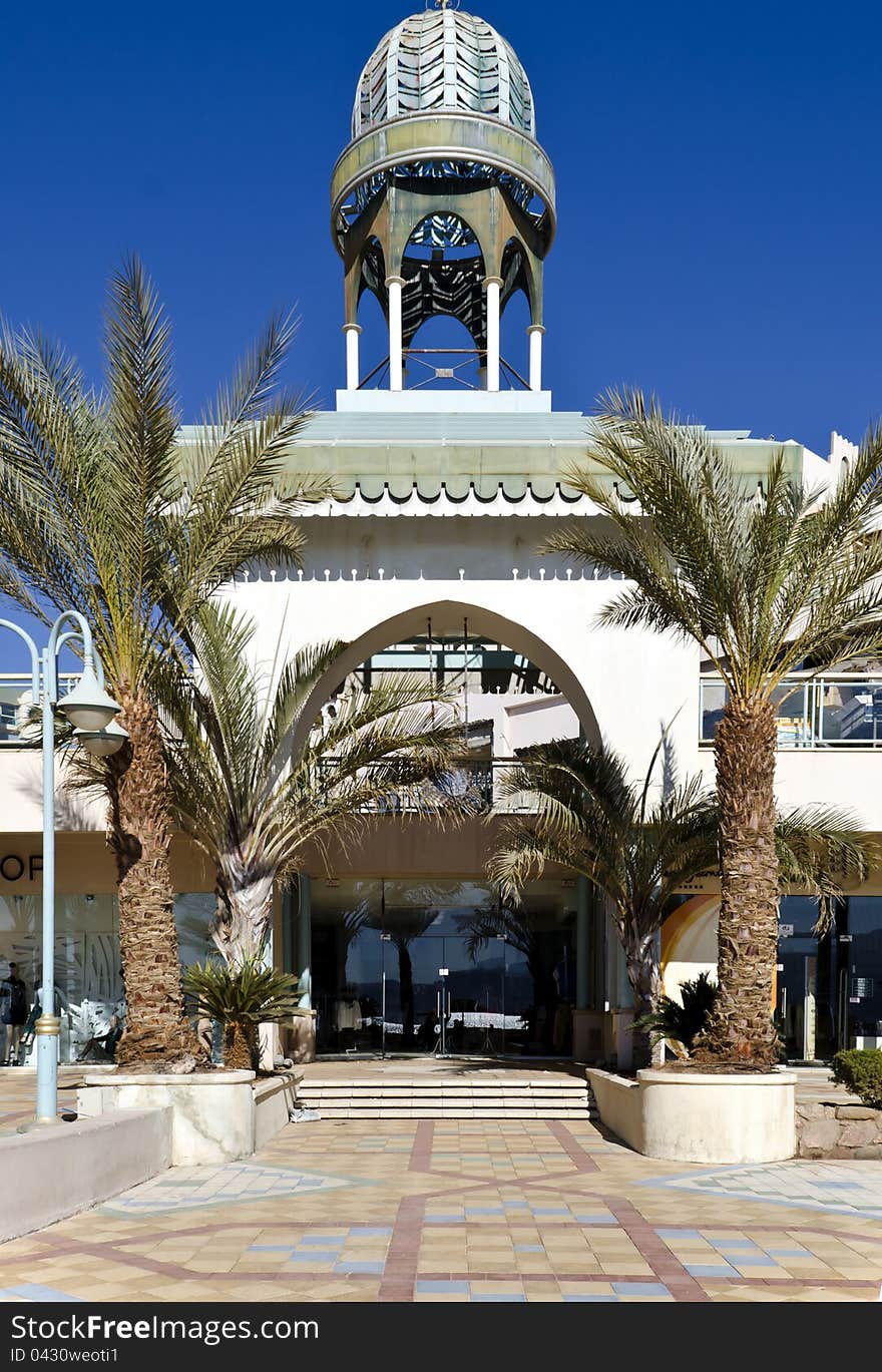 Entrance to shopping center in Eilat, Israel