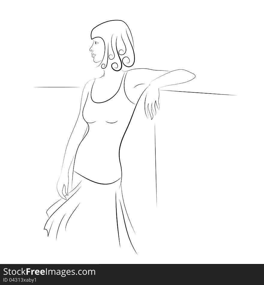 Sketch Of The Posing Woman