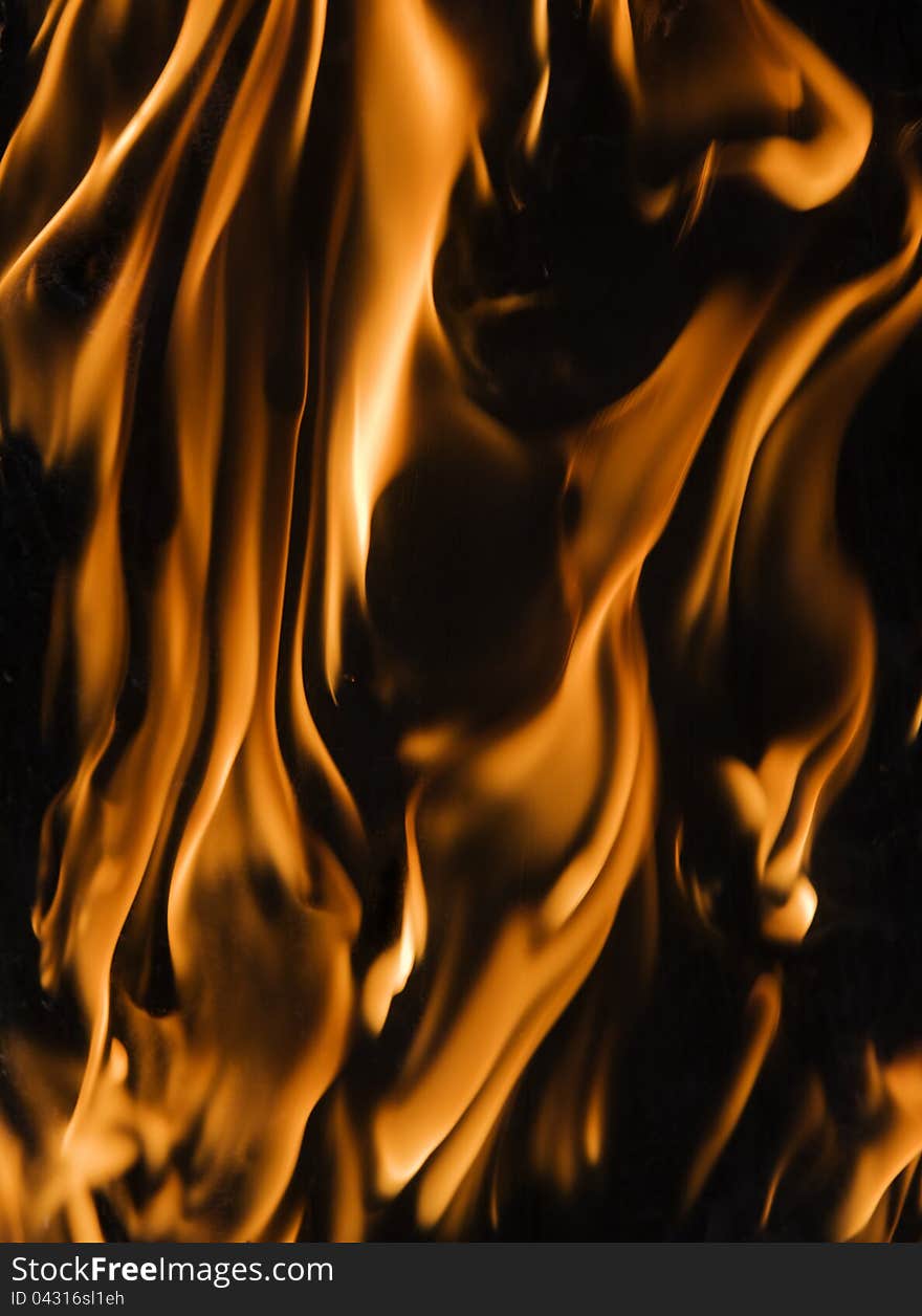 The close-up of a flame for a background