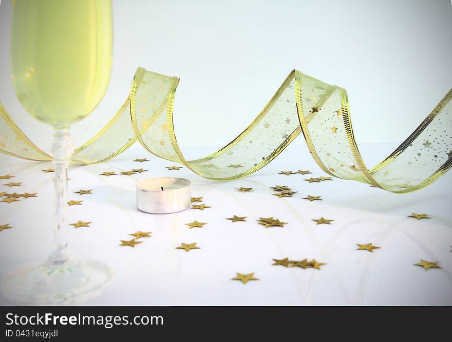 Decor with wineglass for Christmas