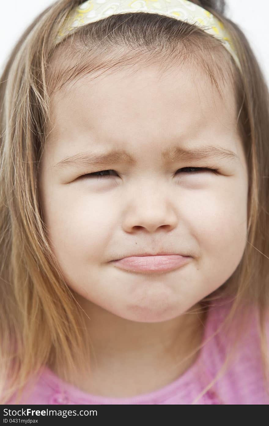 Portrait of Asian girls who grimaces