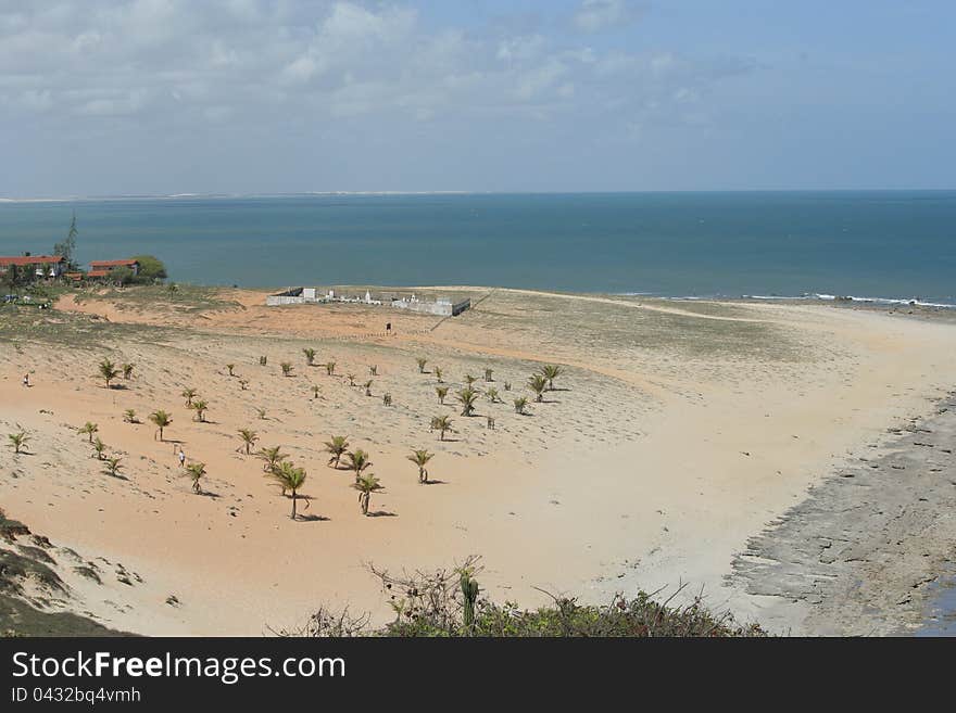 View to Malhada beach and the cemetery