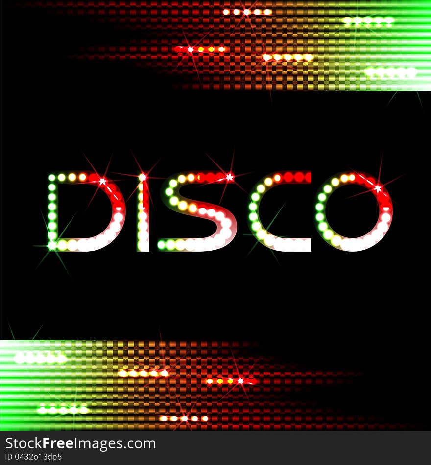 Disco Abstract Colorful Stripes on Black Background. Disco Abstract Colorful Stripes on Black Background