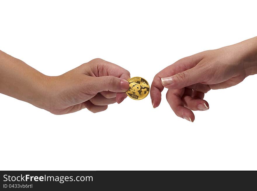 Woman Holding Coin Panda