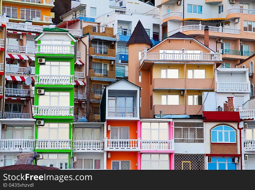 Pettern of urbanized area - small multicolored houses