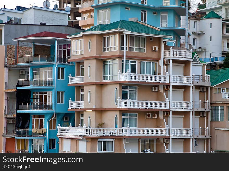 Pettern of urbanized area - small multicolored houses