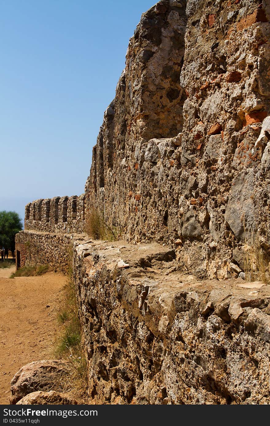 Walls of the castle in Alanya, Turkey. Walls of the castle in Alanya, Turkey