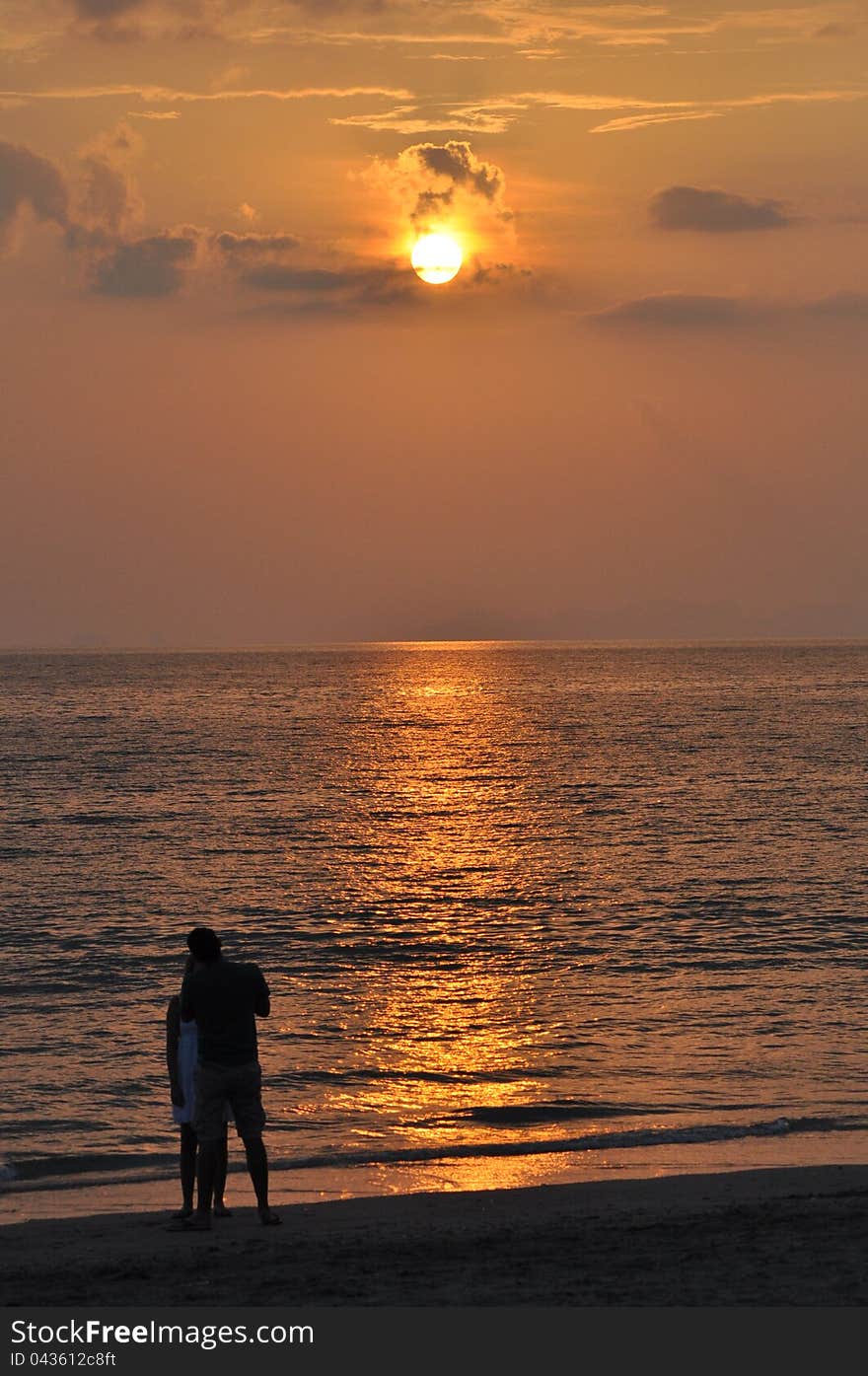 Sunset and romance in Thailand