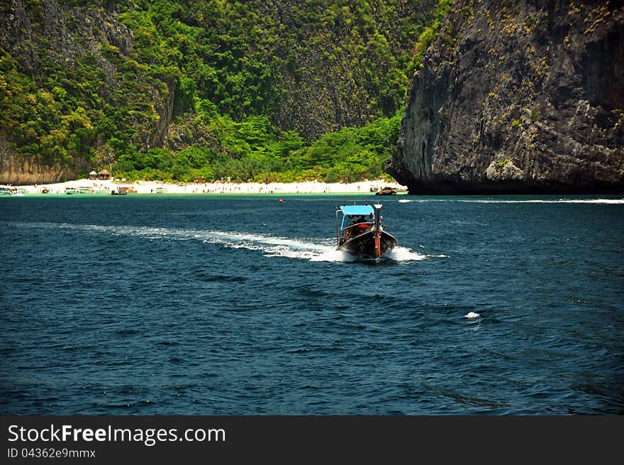 Popular island Phi Phi thanks to movie The Beach with Leonardo Di Caprio. Popular island Phi Phi thanks to movie The Beach with Leonardo Di Caprio