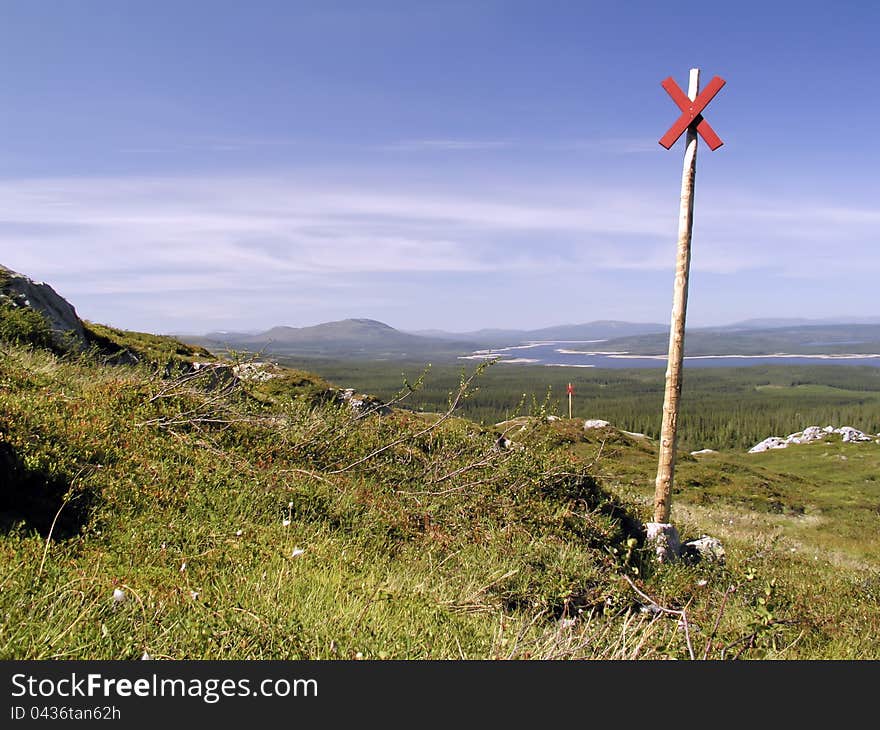 Beautiful mountain landscape with blue sky