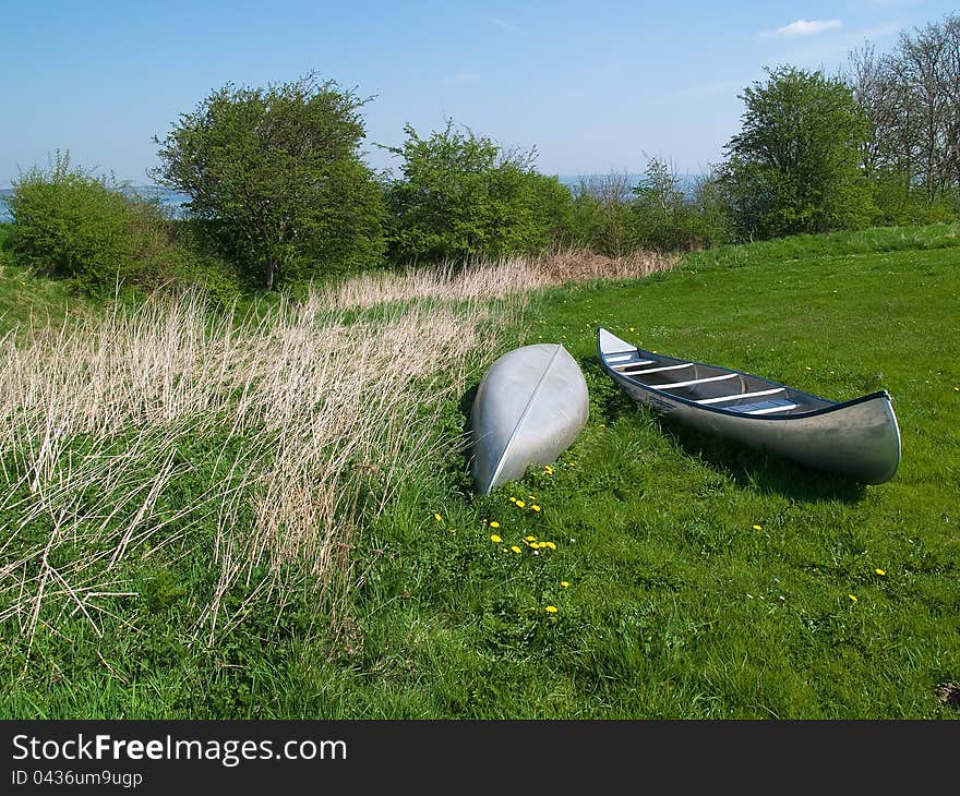 Canoes Ready For Action