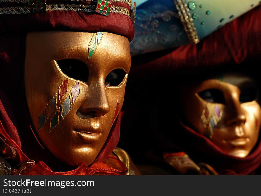 Venetian masks during Venetian Carnival