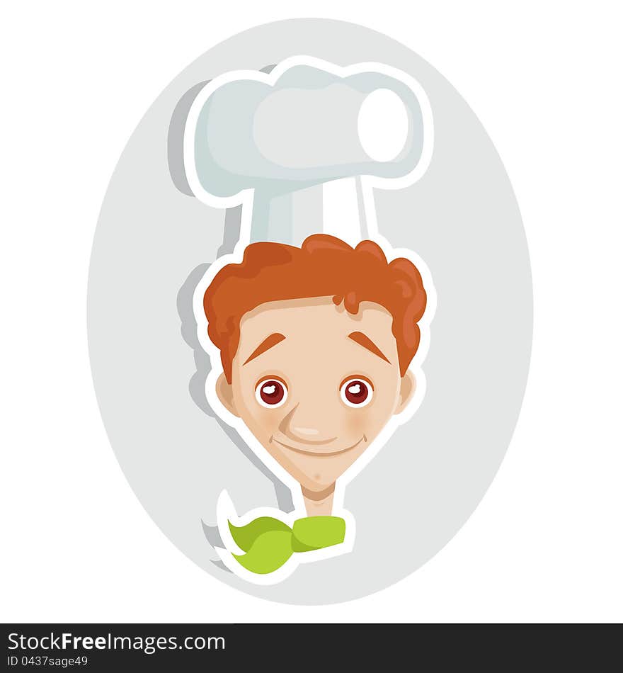 Cute cartoon chef, vector illustration