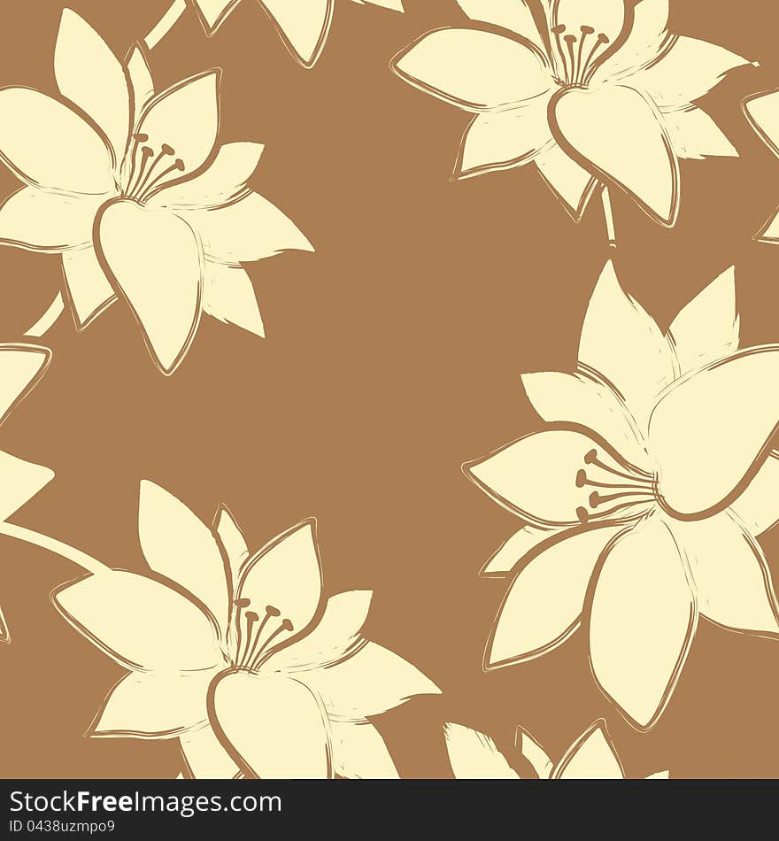 Vector Floral Seamless  Pattern.