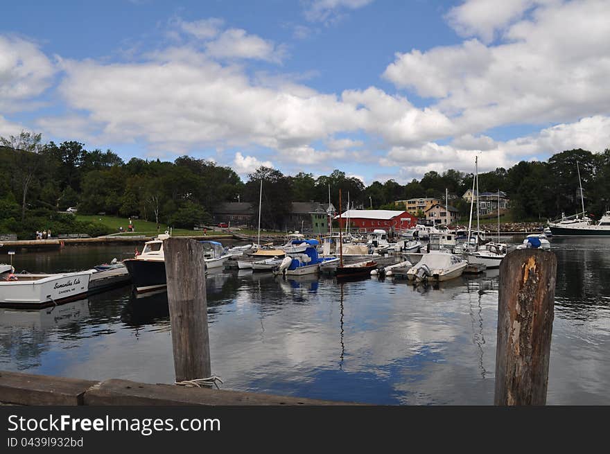 A beautiful view of a marine city in Maine, New England. A beautiful view of a marine city in Maine, New England