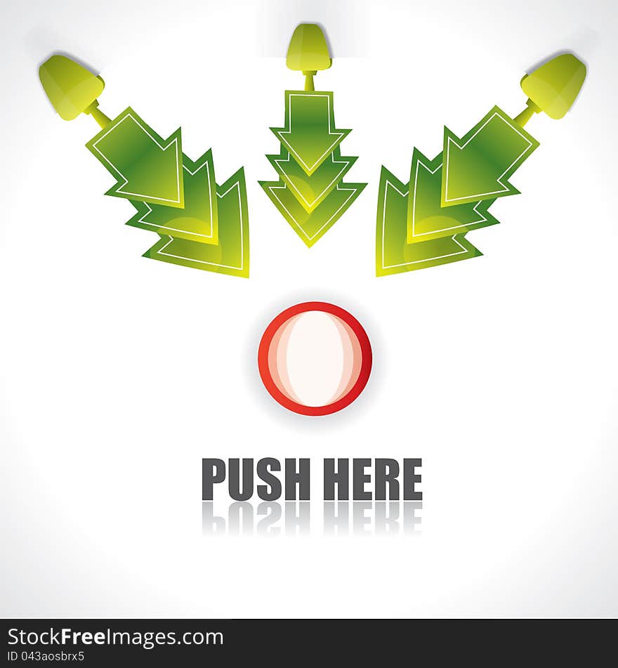 Push here concept with arrows