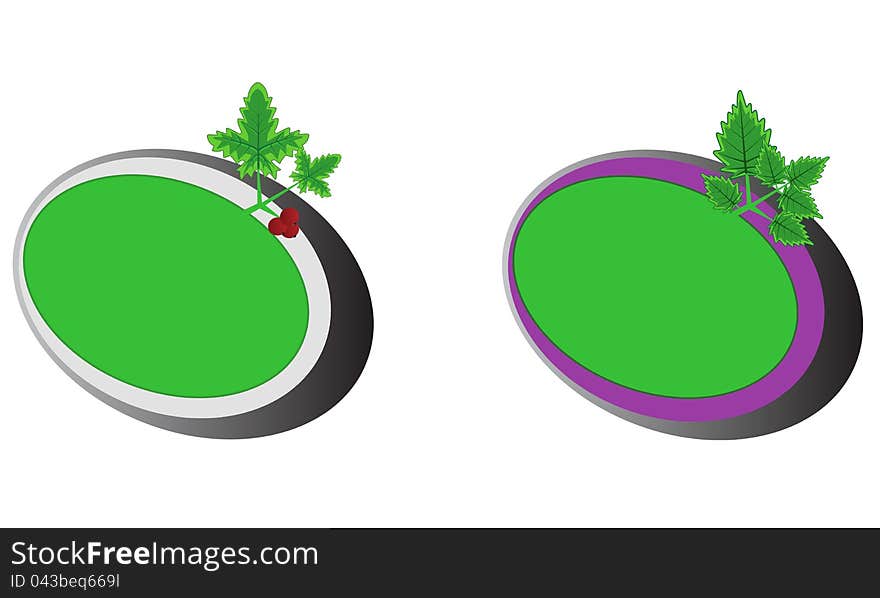 Vector illustration. Two banner-tree. Vector illustration. Two banner-tree