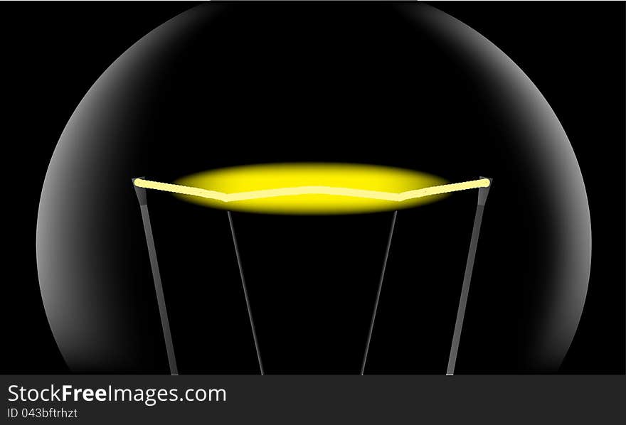 Vector illustration. The spiral light bulb. Vector illustration. The spiral light bulb