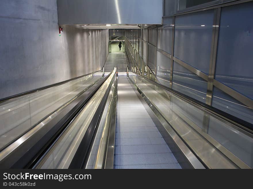 Washington, Modern Escalators in corporate building. Washington, Modern Escalators in corporate building