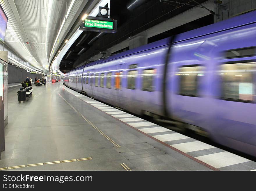 Underground Tunnel with high speed train