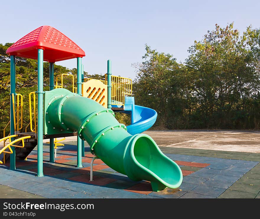 Modern children playground in park