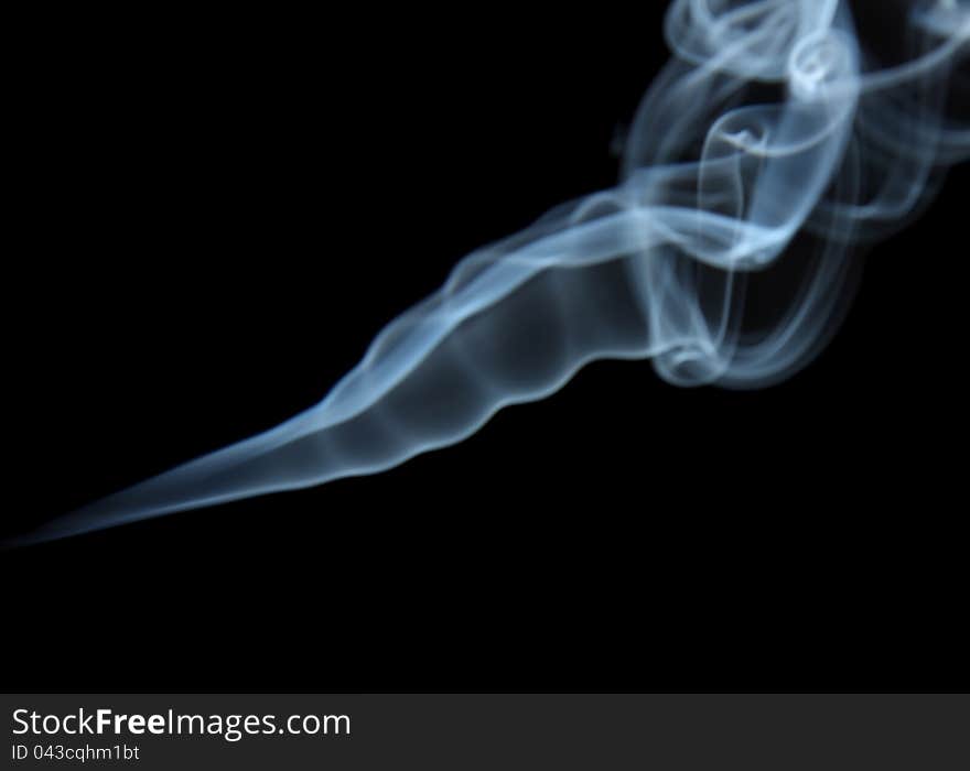 Smoke isolated on black background.